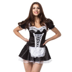 Sexy Lily Lace French Maid Dress With Apron Front2