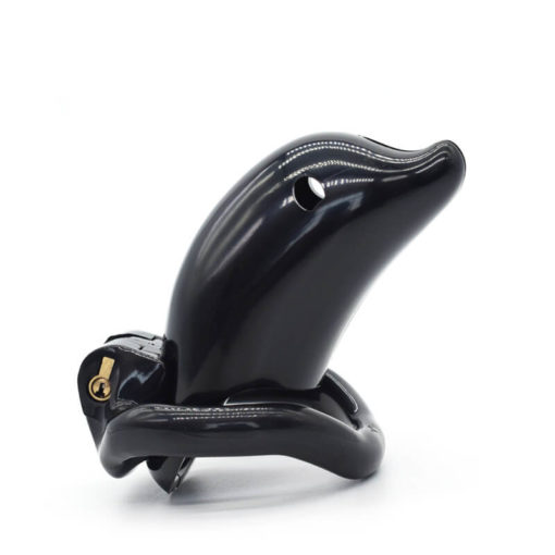 The Dolphin Chastity Cage Black Left2