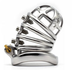 The Hedgehog Spiked Male Chastity Device With Curved Ring Side2
