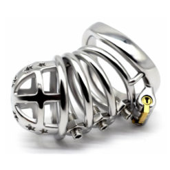 The Hedgehog Spiked Male Chastity Device With Curved Ring Top