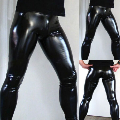 Black Sexy Latex Tight Rubber Pants Model2