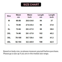Black Sexy Latex Tight Rubber Pants Size Chart