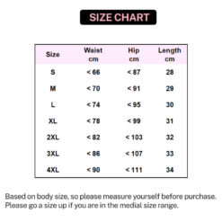Juicy Fruit Booty Shorts Size Chart