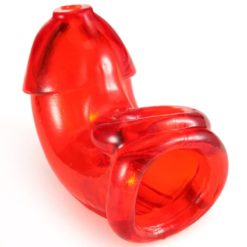 Latex Rubber Chastity Cage Red Bottom