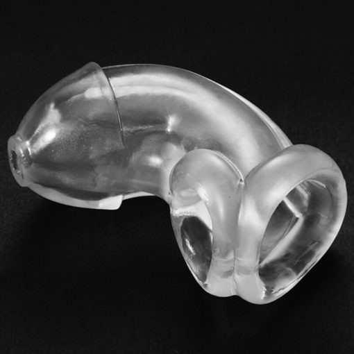 Latex Rubber Chastity Cage Transparent Bottom