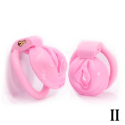 Pink Pussy Chastity Cage G2 Sides