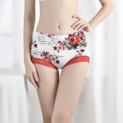 Printed Seamless Pure Cotton Boyshorts Model Red Front