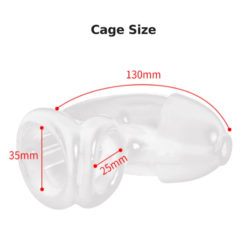Silicone Vibrating Chastity Cage With Power Box Cage Size