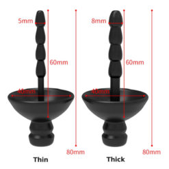 Silicone Vibrating Chastity Cage With Power Box Penis Plug Size