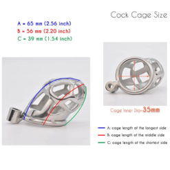 Stainless Steel Chastity Cage With Strap On Cage Size2
