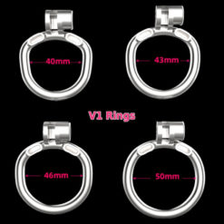 Stainless Steel Cobra Chastity Cage V1 Ring Size