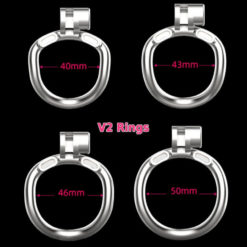 Stainless Steel Cobra Chastity Cage V2 Ring Size