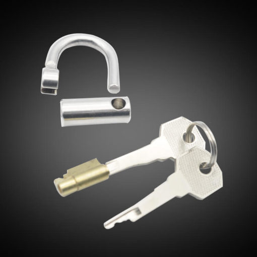 Stainless Steel Male Chastity Device With Titanium PA Lock And Keys
