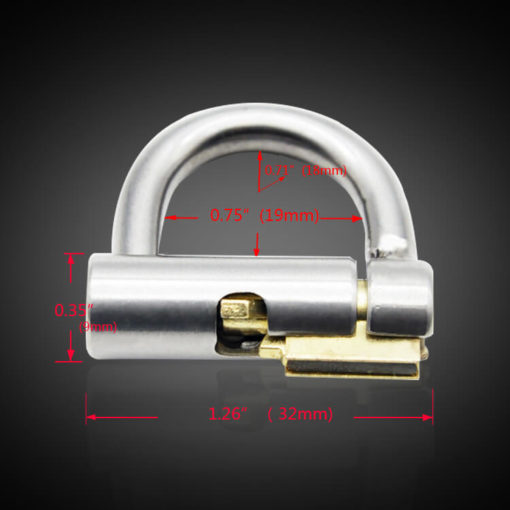 Stainless Steel Male Chastity Device With Titanium PA Lock Piercing Size