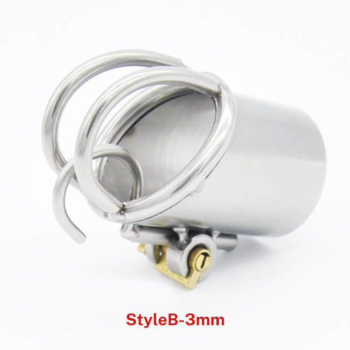 Stainless Steel PA Chastity Cage StyleB 3mm