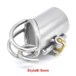 Stainless Steel PA Chastity Cage StyleB 5mm