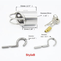 Stainless Steel PA Chastity Cage StyleB Size