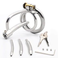 Steel Chastity Device With Replaceable Urethral Tube