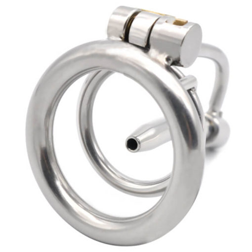 Steel Chastity Device With Replaceable Urethral Tube Back