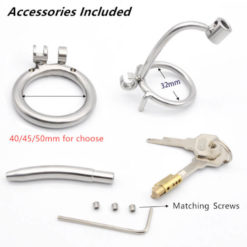 Steel Chastity Device With Replaceable Urethral Tube Package