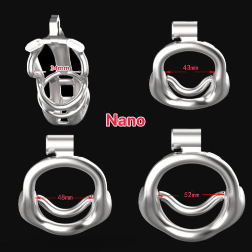 Steel Vice Double Lock Chastity Device Nano Ring Size