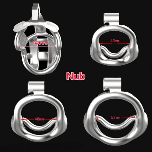Steel Vice Double Lock Chastity Device Nub Ring Size