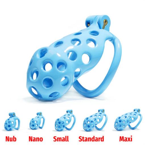 The Honeycomb Resin Chastity Cage Blue