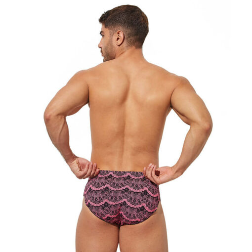 Femboy Adjustable Drawstring Printed Swimsuit Model Lace Back