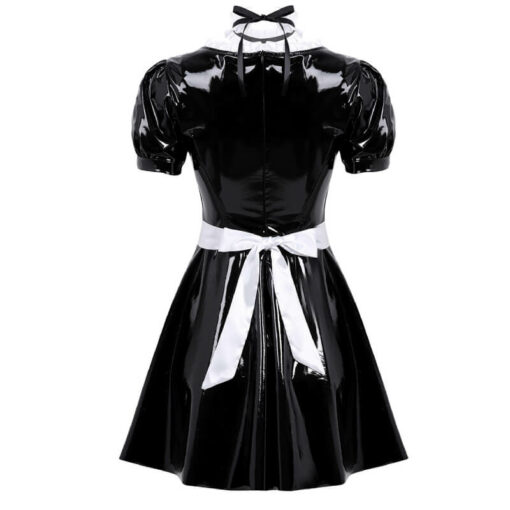 French Maid Patent Leather Dress With Apron Back