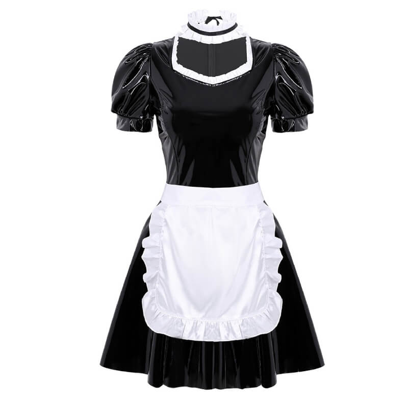 Sissy Crossdresser Costume Black And White French Maid Outfit