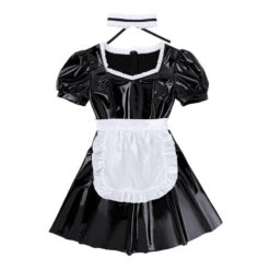 French Maid Patent Leather Dress With Apron Nature