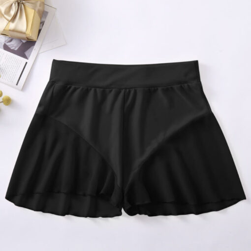 Hot Micro Mini Skirt Culotte Shorts Black Front