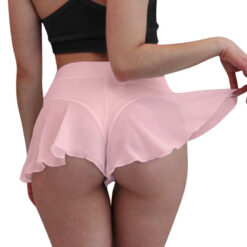 Hot Micro Mini Skirt Culotte Shorts Pink Model