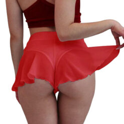Hot Micro Mini Skirt Culotte Shorts Red Model