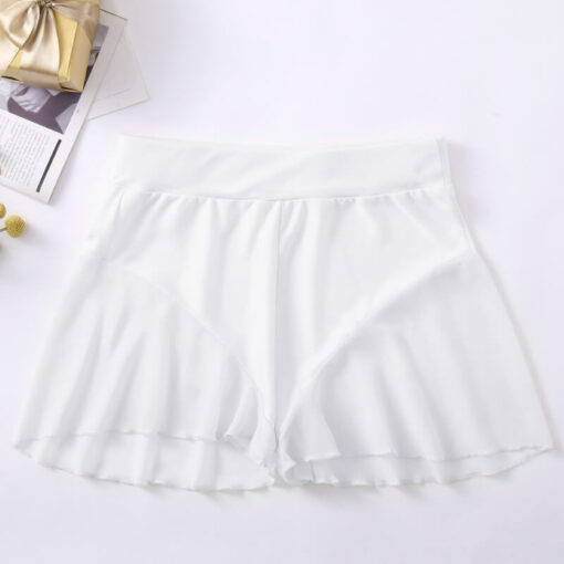 Hot Micro Mini Skirt Culotte Shorts White Front