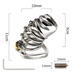Nuts And Spikes Male Chastity Device Curved Ring Size
