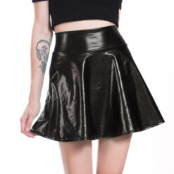 Pimp Me Out Sissy Pleather Skirt Black Front