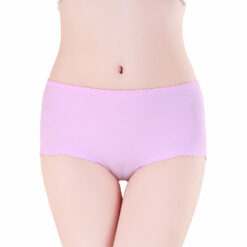 Plus Size Stretch Ice Silk Seamless Panties Pink