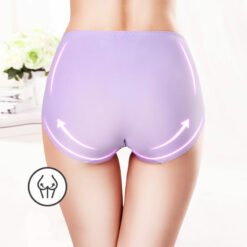 Plus Size Stretch Ice Silk Seamless Panties Purple Back