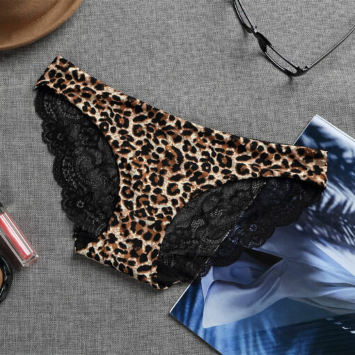 Sexy Lace Plus Size Ice Silk Seamless Bikini Leopard