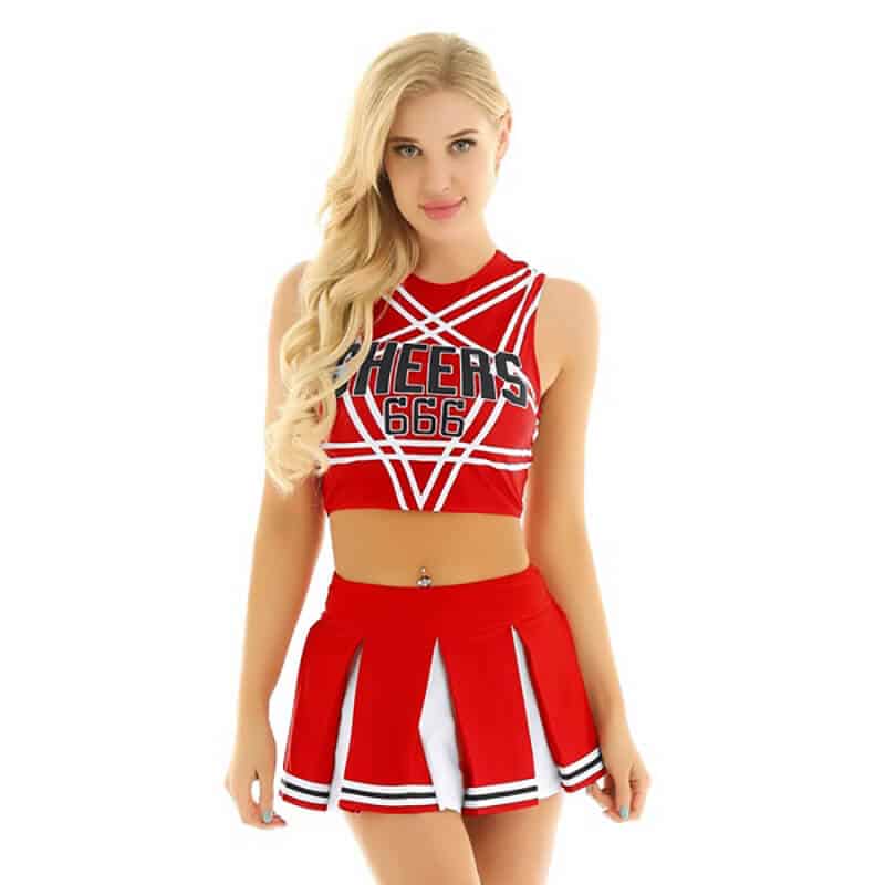Sissy Cheerleader Crop Top Mini Pleated Skirt