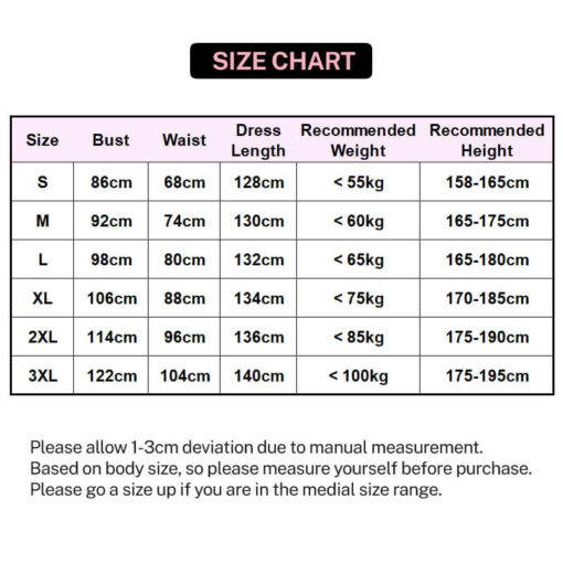 Sissy Crossdresser Black And White French Maid Outfit Size Chart