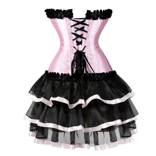 Sissy Pink Court Corset With Cake Skirt Back