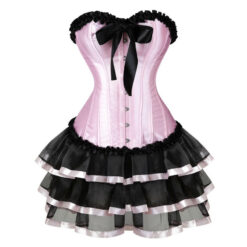 Sissy Pink Court Corset With Cake Skirt Front