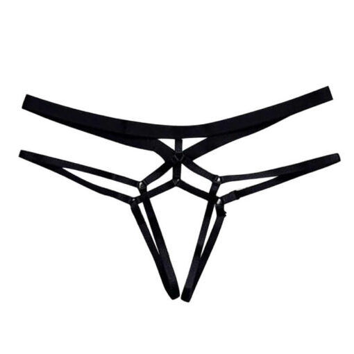 BDSM Bondage Strapon Harness Panties Black