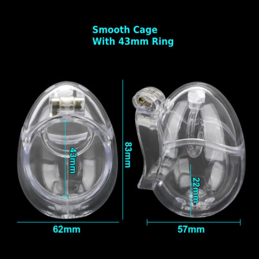 Egg Chastity Device With Anti Pullout Ring Smooth Cage With 43mm Ring