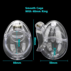 Egg Chastity Device With Anti Pullout Ring Smooth Cage With 48mm Ring