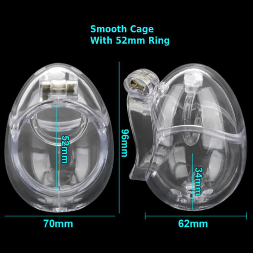 Egg Chastity Device With Anti Pullout Ring Smooth Cage With 52mm Ring