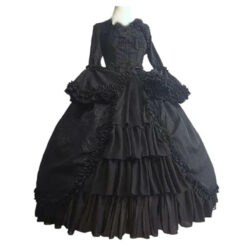 Gothic Victorian Court Dress Lolita Costume Outfit Black