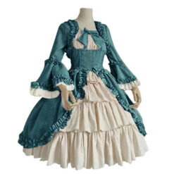 Gothic Victorian Court Dress Lolita Costume Outfit Green